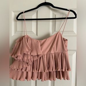 spaghetti strap ruffle top Zara